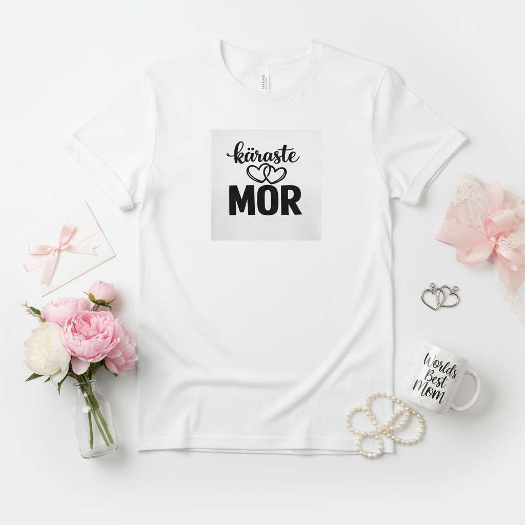 Käraste mor t‑shirt plattlagd – premium unisex passform i bomull