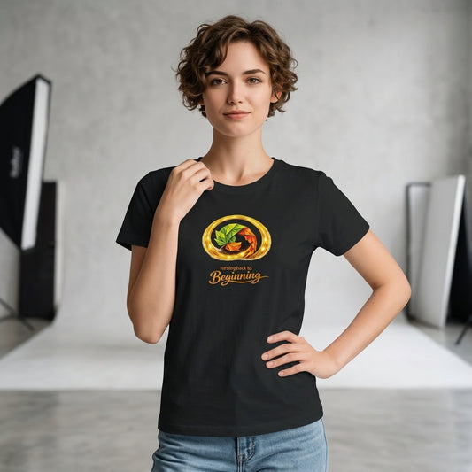 Turning Leaf T-Shirt - Origami Style with Glowing Ring