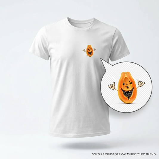 Sustainable Papaya Icon Crew Neck T-Shirt – Eco-Friendly Recycled Cotton Tee