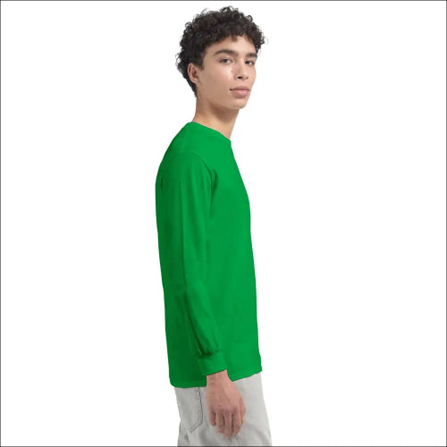 Ljusgrön T-shirt med Regnbåge i Flower Power Stil - Långärmad t-shirt