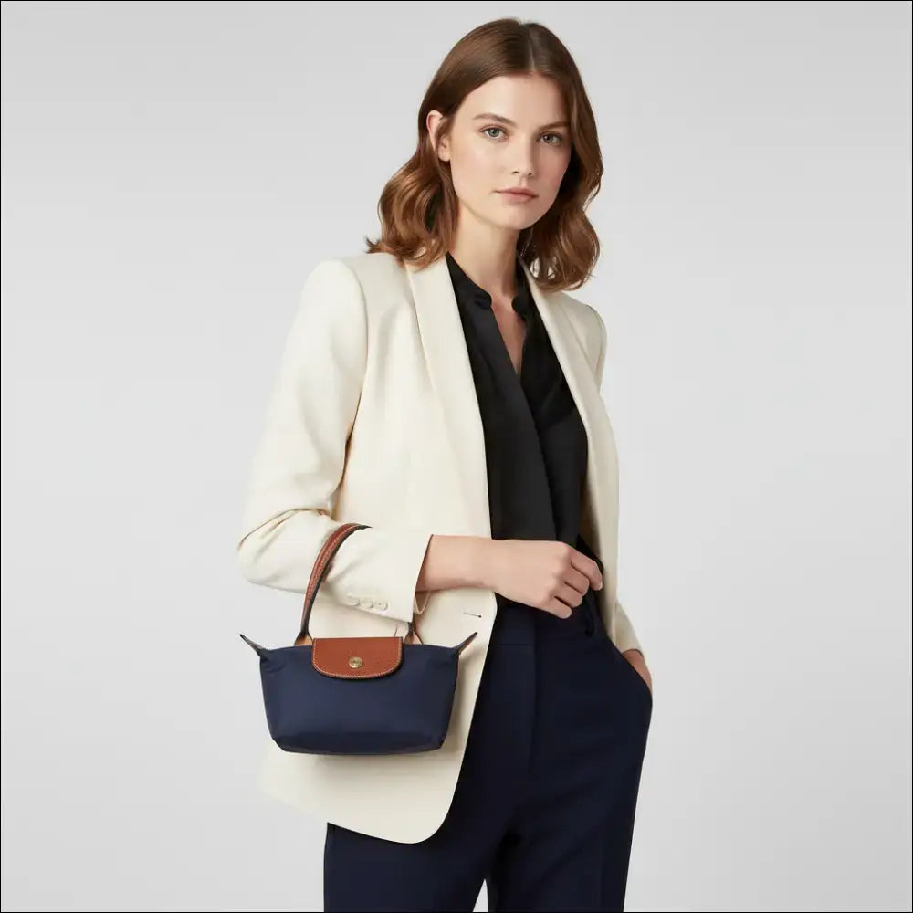 Longchamp Le Pliage Mini Bag Navy Blue - Elegant Accessoar