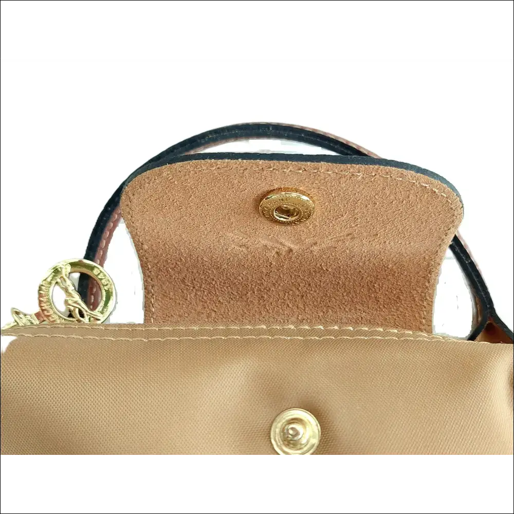 Longchamp Le Pliage Original Pochette Gul i nylon med handtag Sand / Mini single pack Design handväska