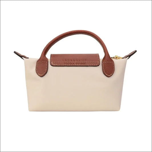 Longchamp Le Pliage Original Pochette Paper White med handtag / Mini single pack Design handväska