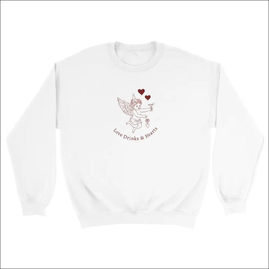 Love Drinks & Hearts Sweatshirt – Mysigt romantisk stämning för alla - S - Print Material