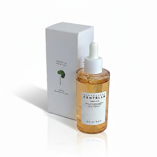 SKIN1004 Madagascar Centella Ampull 100ml med dropper och förpackning, lugnande serum för hudvård.