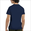 Marinblå T-shirt med evolution och gammal gubbe grafik - Print Material