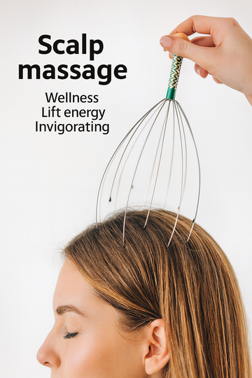 Punktmassage-verktyg för hårbotten, ett mjukt och energigivande verktyg för avslappning och cirkulation.