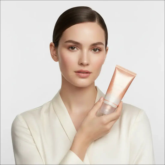 Medicube Collagen Mask Milk Cream - kvinna håller produkt för strålande vacker hud