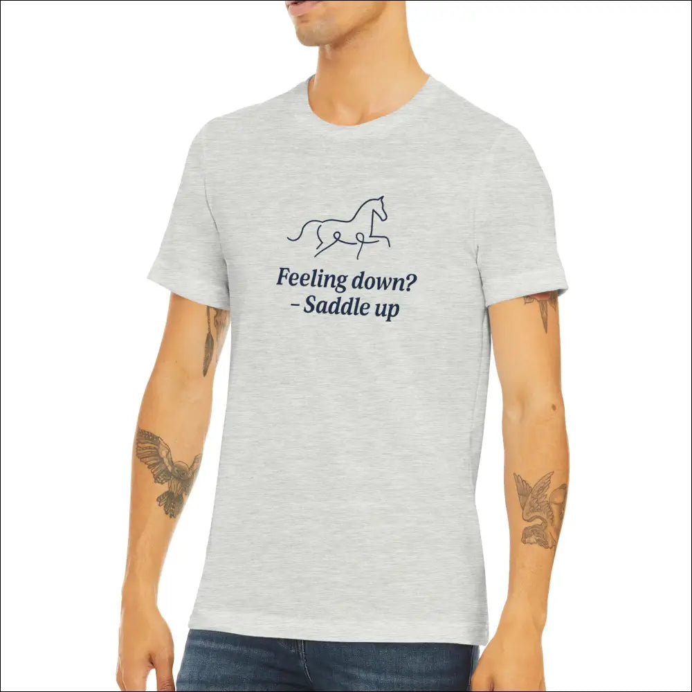 Minimalist Ryttar Tee – Unisex Sval Triblend Mix - Solid White / S - Print Material