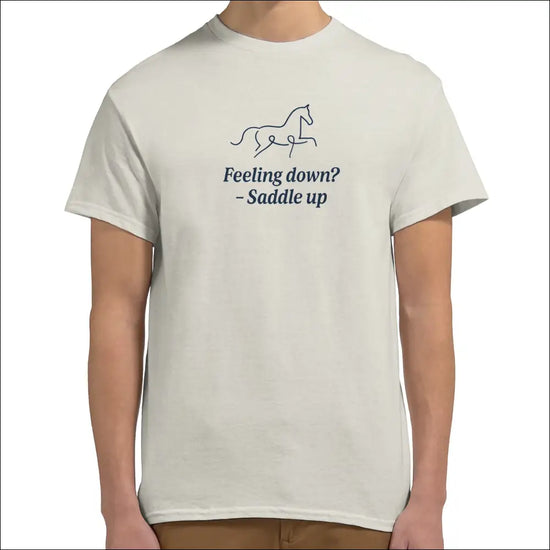 Minimalistisk Häst T‑shirt – Unisex Ryttartee (Gildan 2000) - S / Ash - Print Material