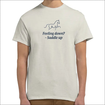 Minimalistisk Häst T‑shirt – Unisex Ryttartee (Gildan 2000) - S / Ash - Print Material