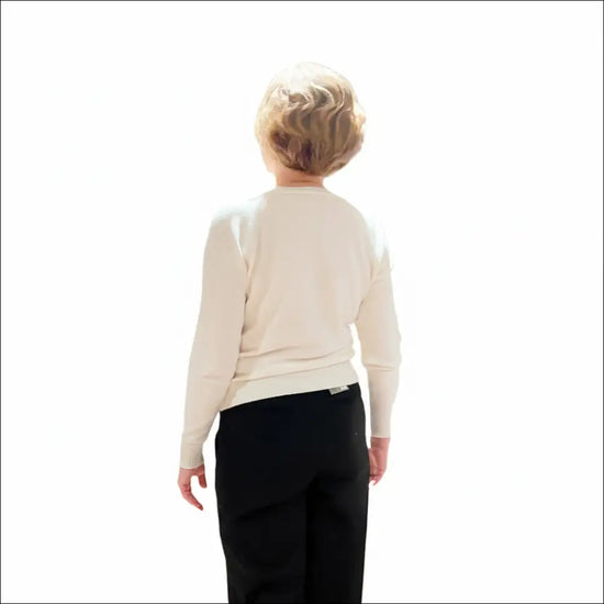 Mjuk V‑neck Cardigan – figurnära passform - Vit / One Size