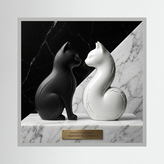 Duality – Black & White Ceramic Cats