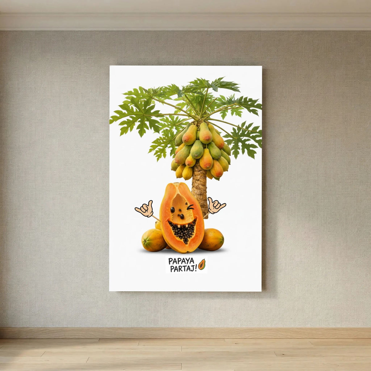 The Happy Papaya – Canvas Art Print