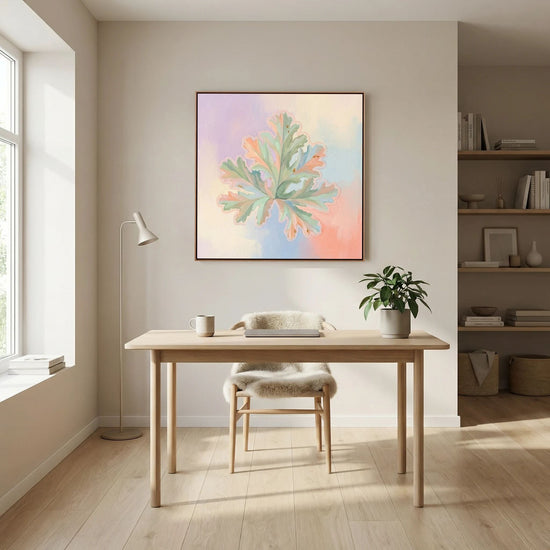 Pastel Leaf Canvas – Light Art Print