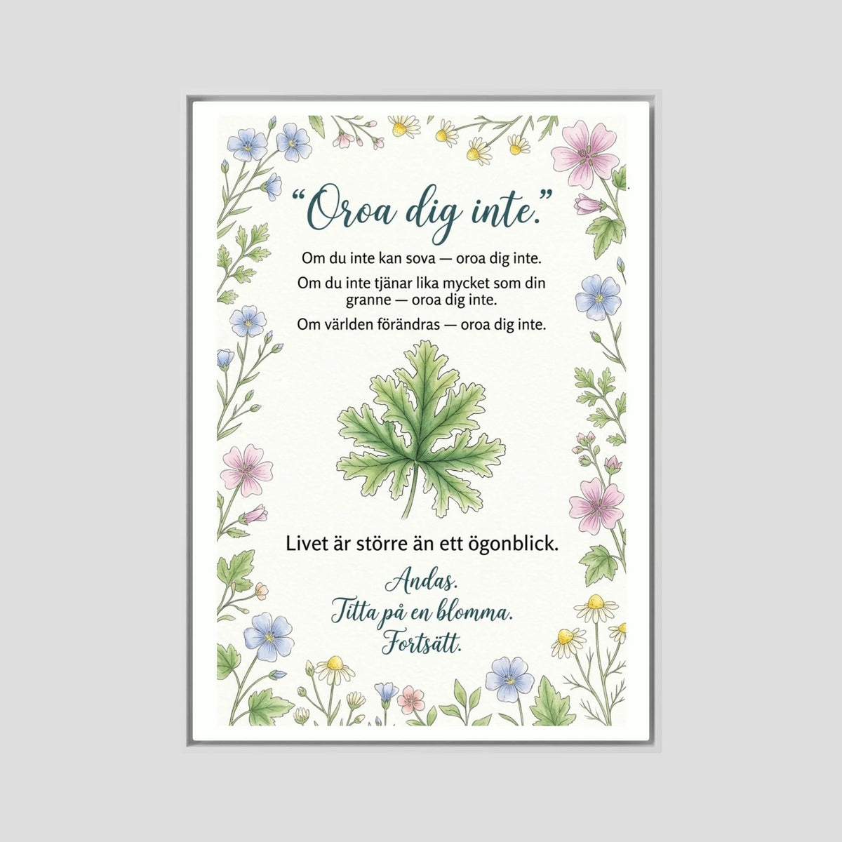 Oroa Dig Inte | Canvas Illustration