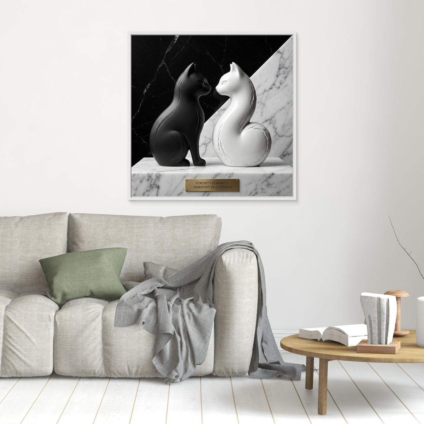 Harmony in Contrast – Ceramic Cats