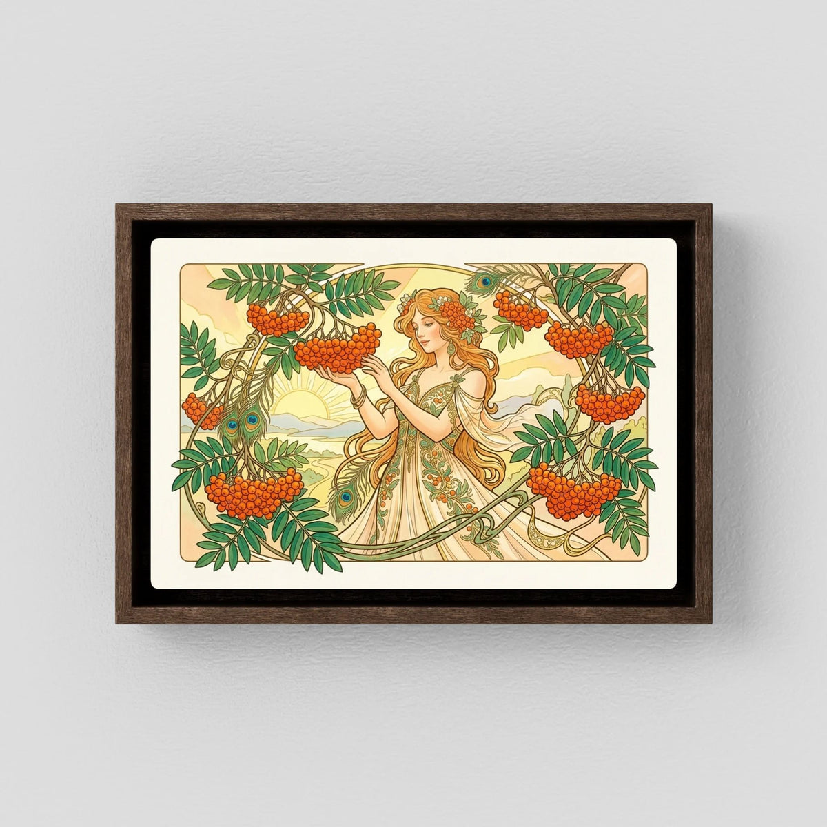 Harvesting Rowan Berries – Art Nouveau Canvas