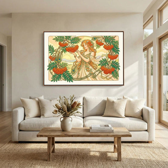 Harvesting Rowan Berries – Art Nouveau Canvas
