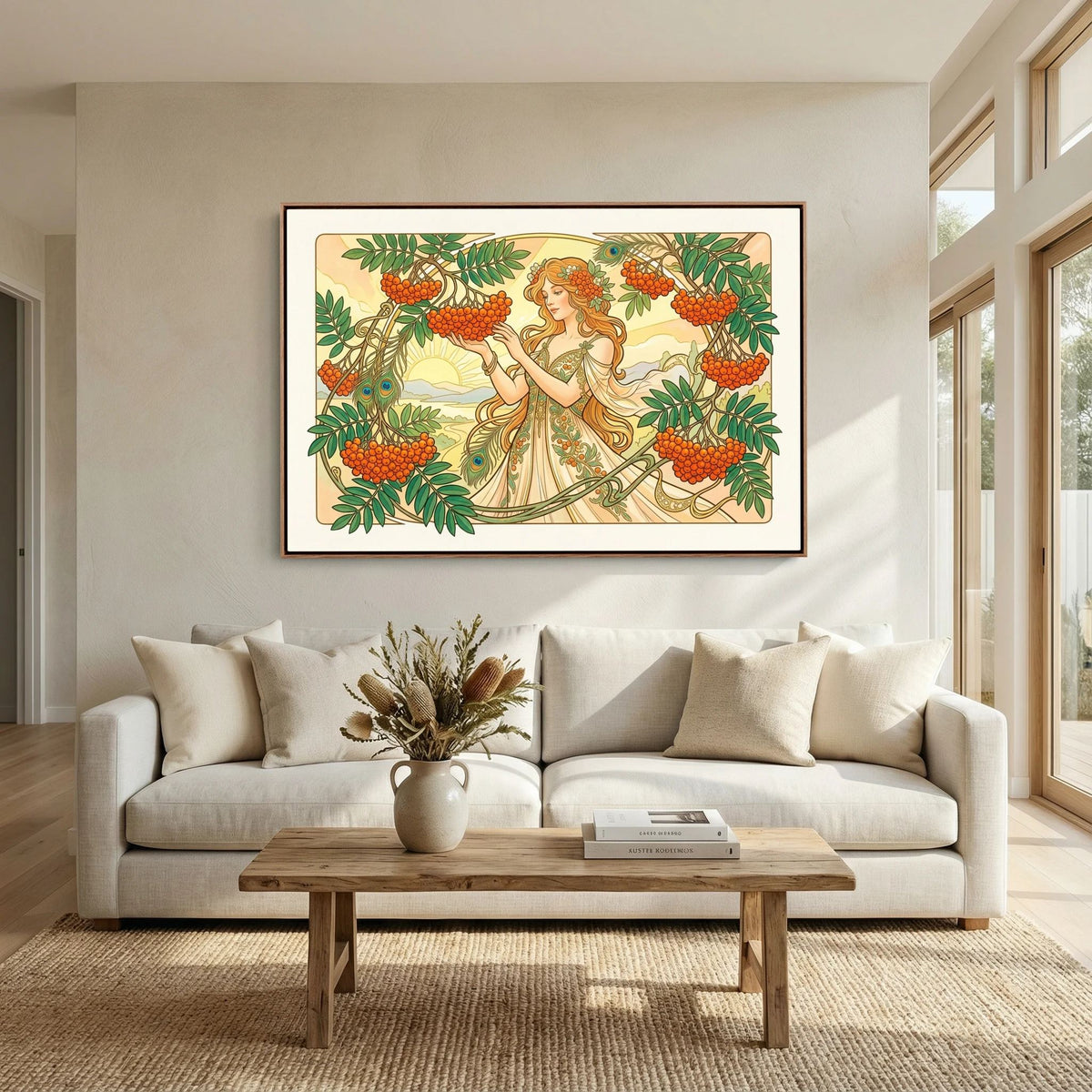 Harvesting Rowan Berries – Art Nouveau Canvas