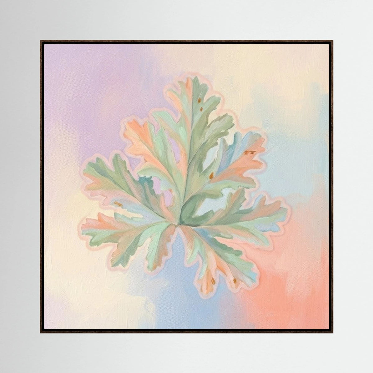 Pastel Leaf Canvas – Light Art Print