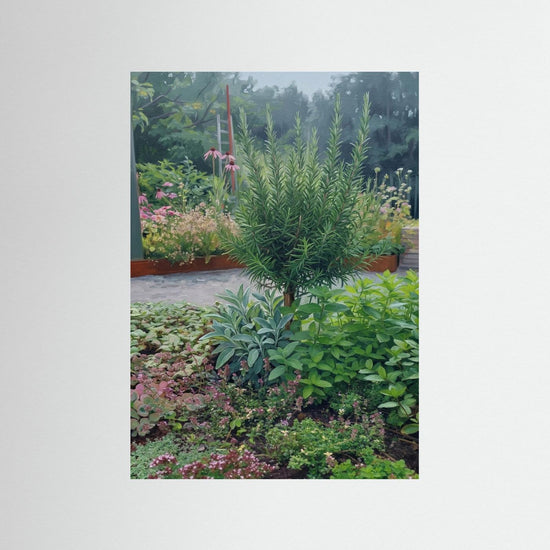 Herb Garden Botanical Poster – Rosemary & Herbs Plants Wall Art