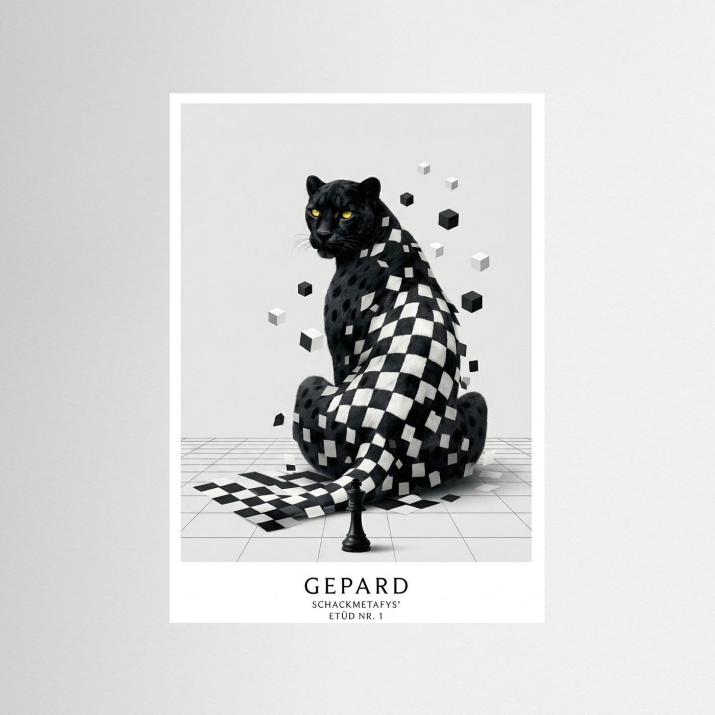 The Chessboard Cheetah - Art Poster