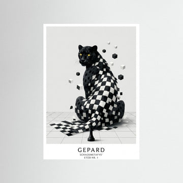 The Chessboard Cheetah - Art Poster