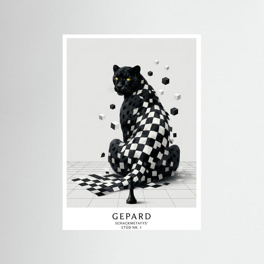 The Chessboard Cheetah - Art Poster