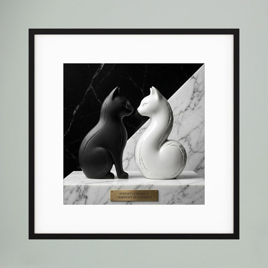 Duality – Black & White Ceramic Cats