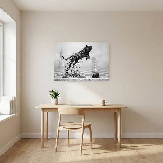 Chess Game – Black & White Cheetah Minimalist Poster