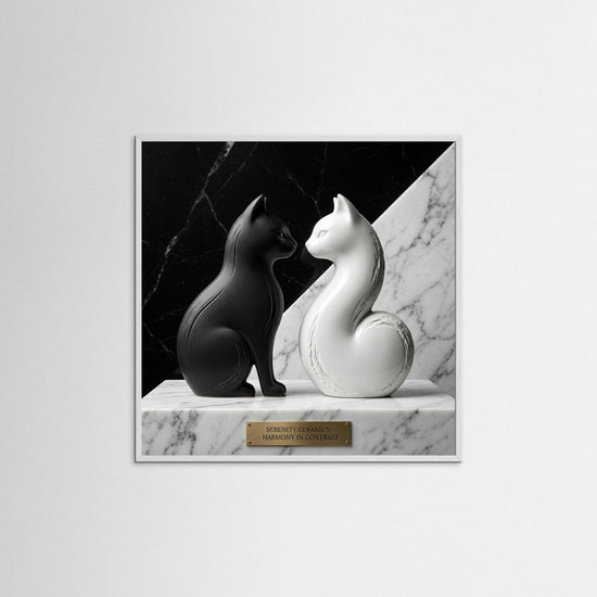 Duality – Black & White Ceramic Cats