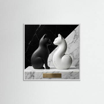 Duality – Black & White Ceramic Cats