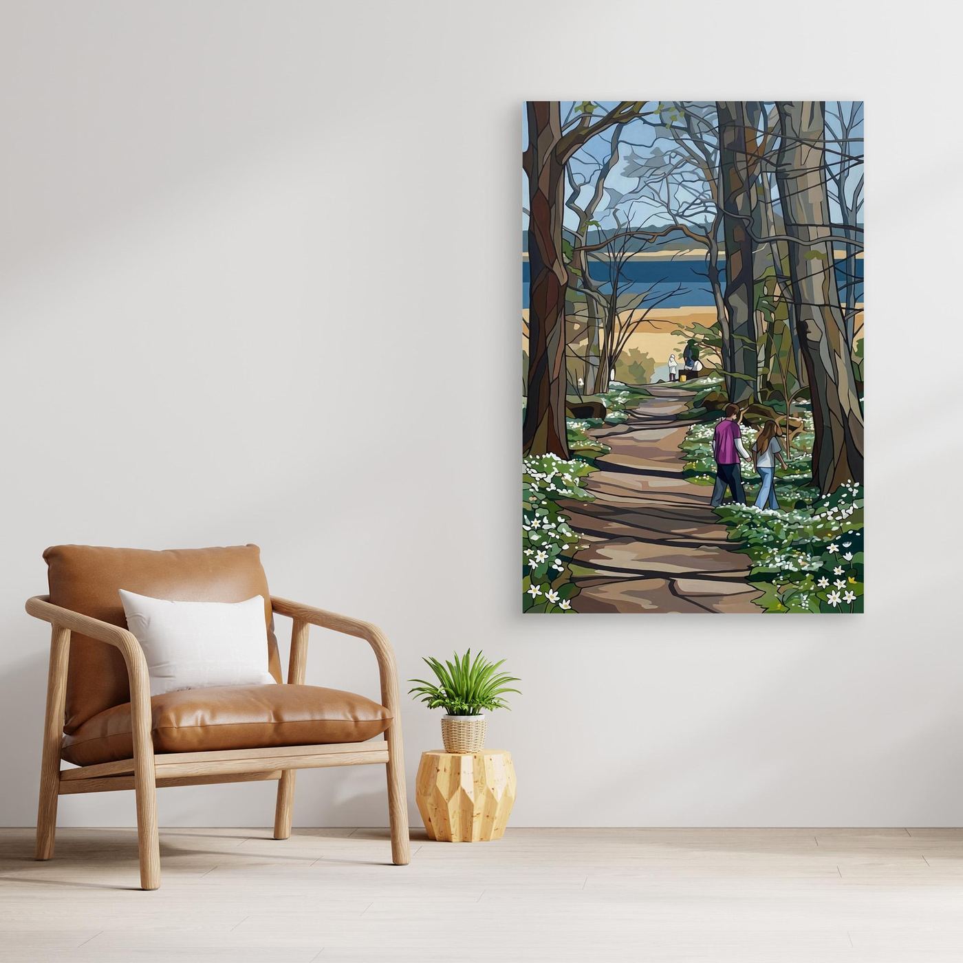 Stigen till Sjön i Ekskogen Canvas