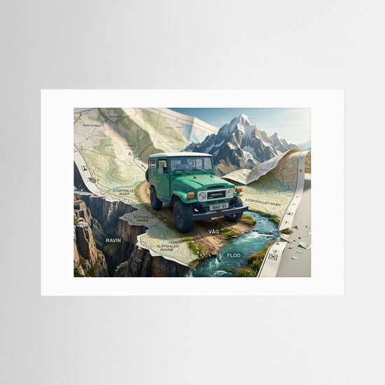 Off Road Car Retro Poster -  MAP 01 River
