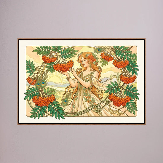 Harvesting Rowan Berries – Art Nouveau Canvas