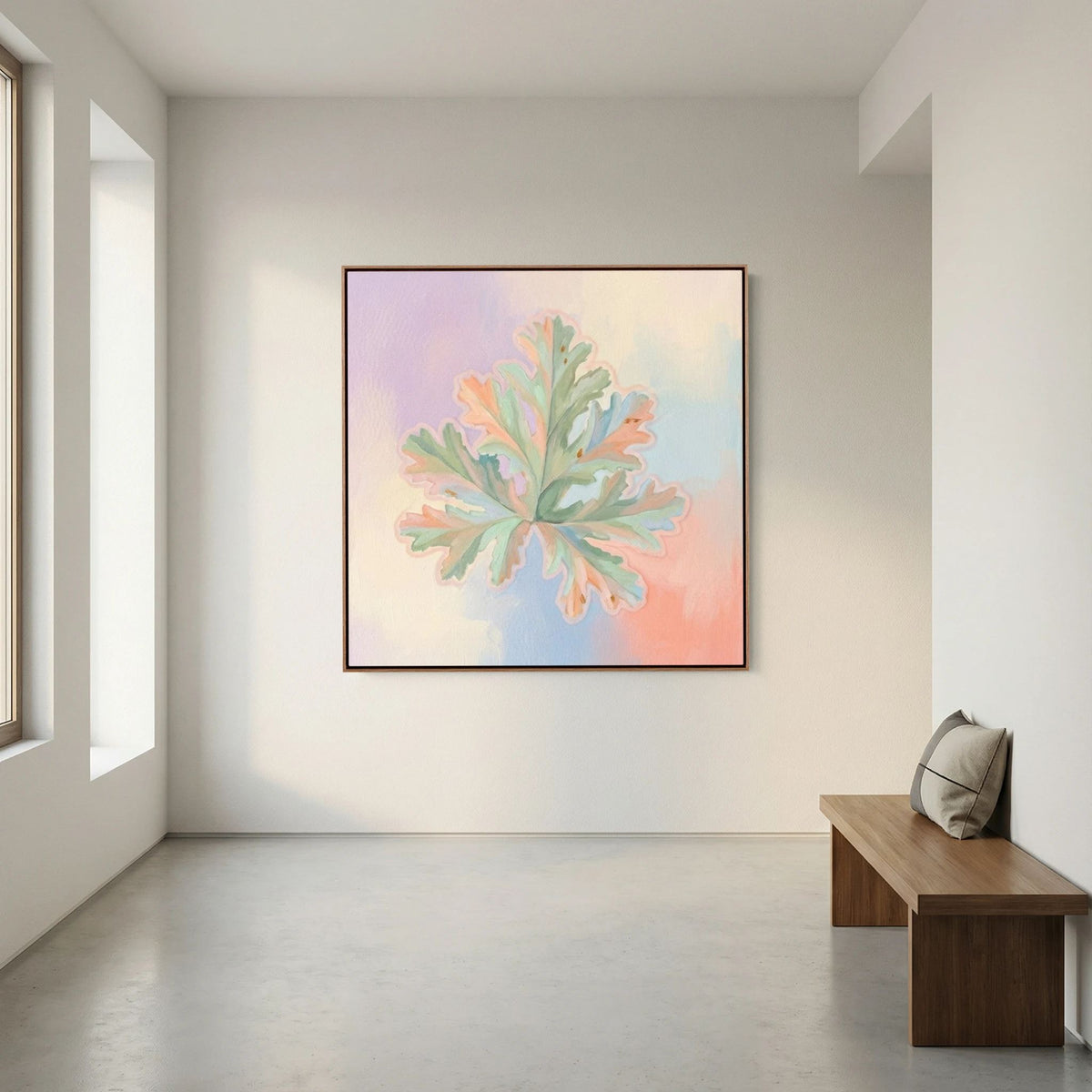 Pastel Leaf Canvas – Light Art Print
