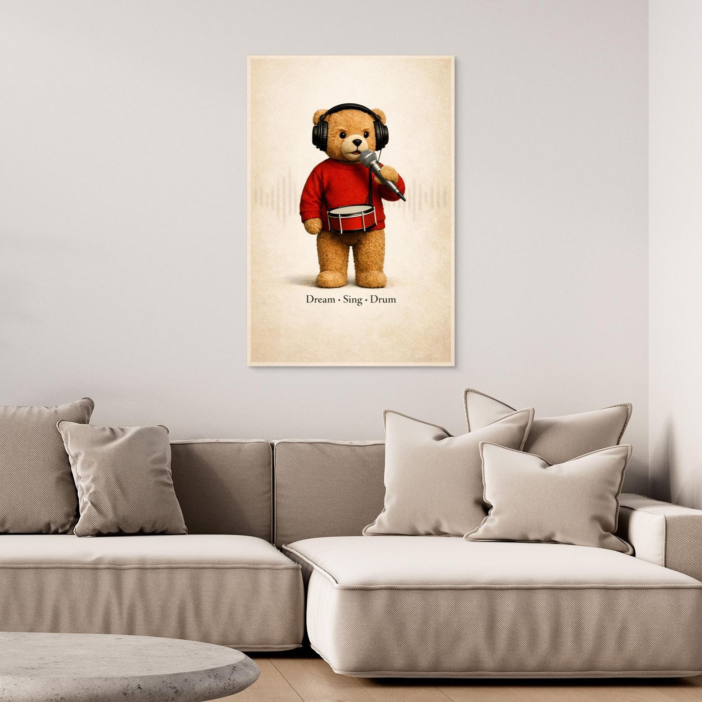 Teddy Music – Kids Canvas Print | Playroom Decor