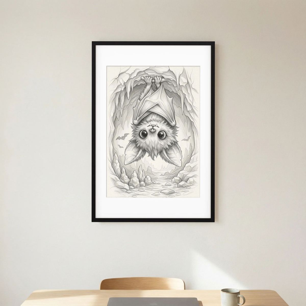 Sketch Drawing: Charmig Fladdermus Illustrerad