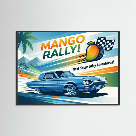 Thunderbird Retro Poster – Classic Car | Tropical Vintage Wall Decor