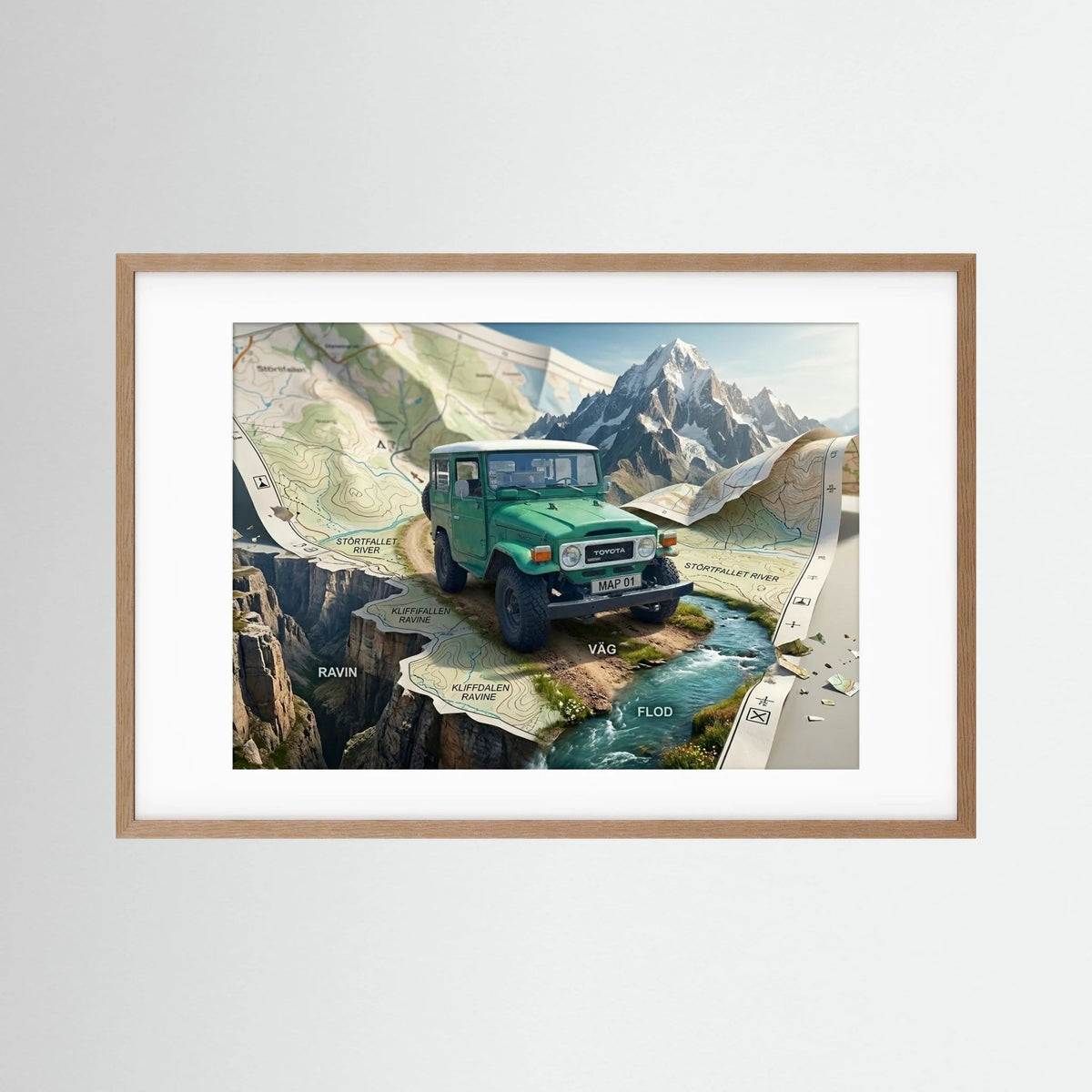 Off Road Car Retro Poster -  MAP 01 River