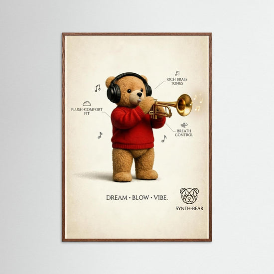 The Trumpet Teddy Poster - Music Series