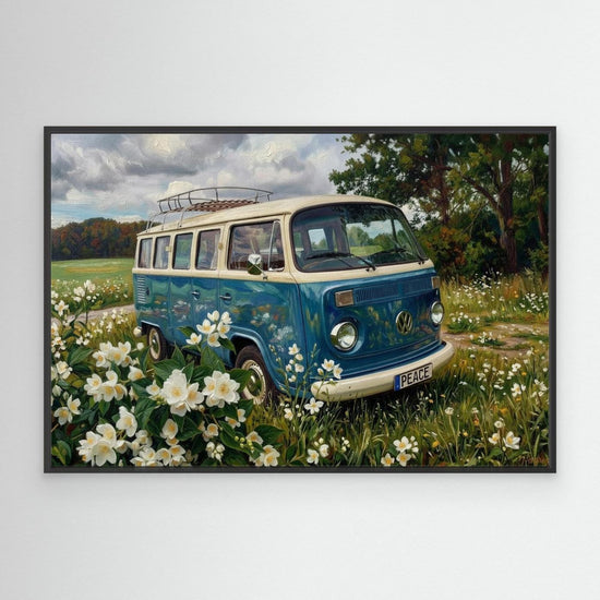 Flowering Jasmine Peace Poster – VW Hippie Canvas Art Decor