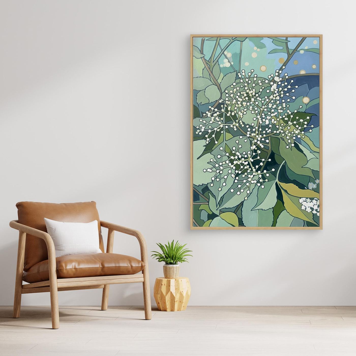 Elderflower Soft Bloom Cluster - Canvas