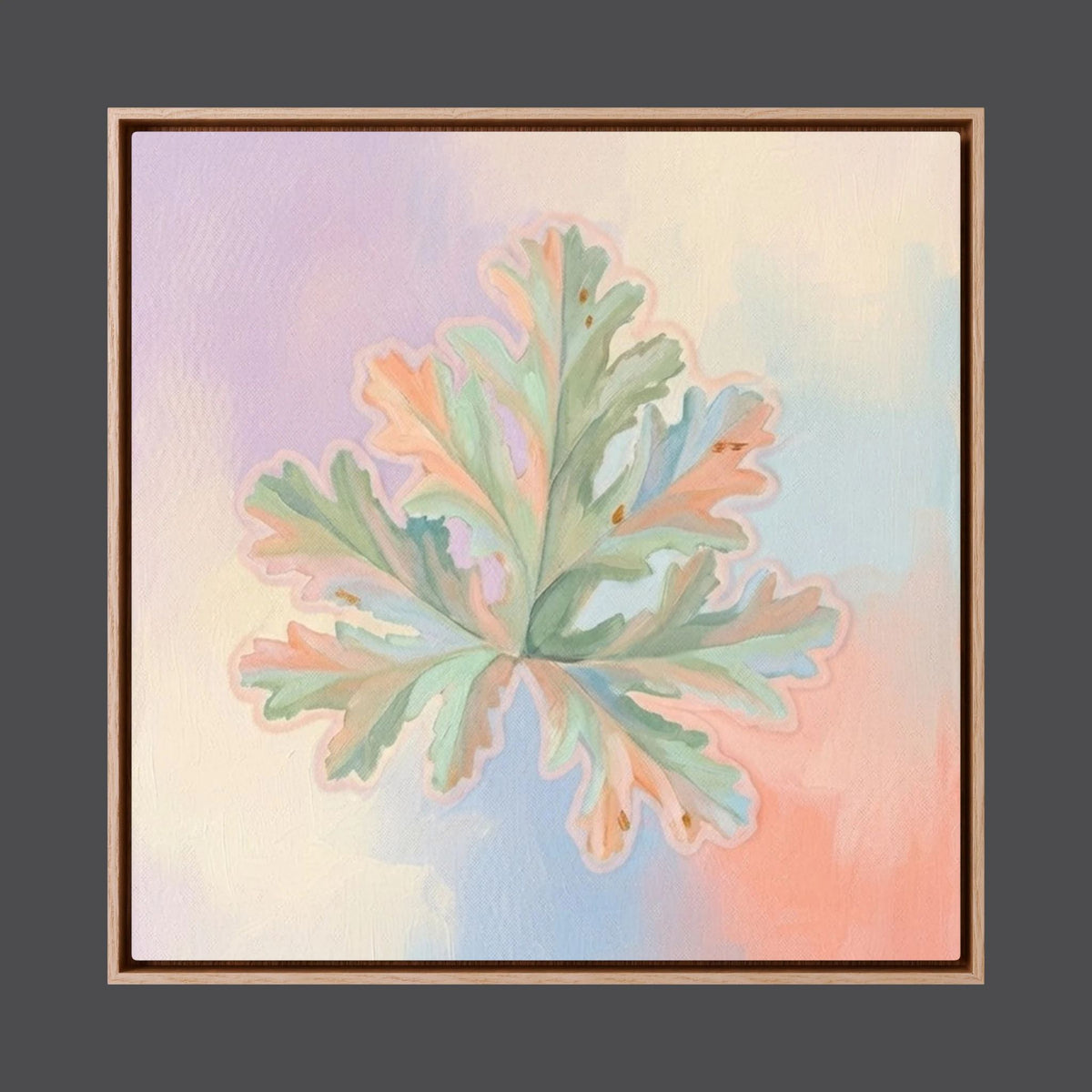 Pastel Leaf Canvas – Light Art Print