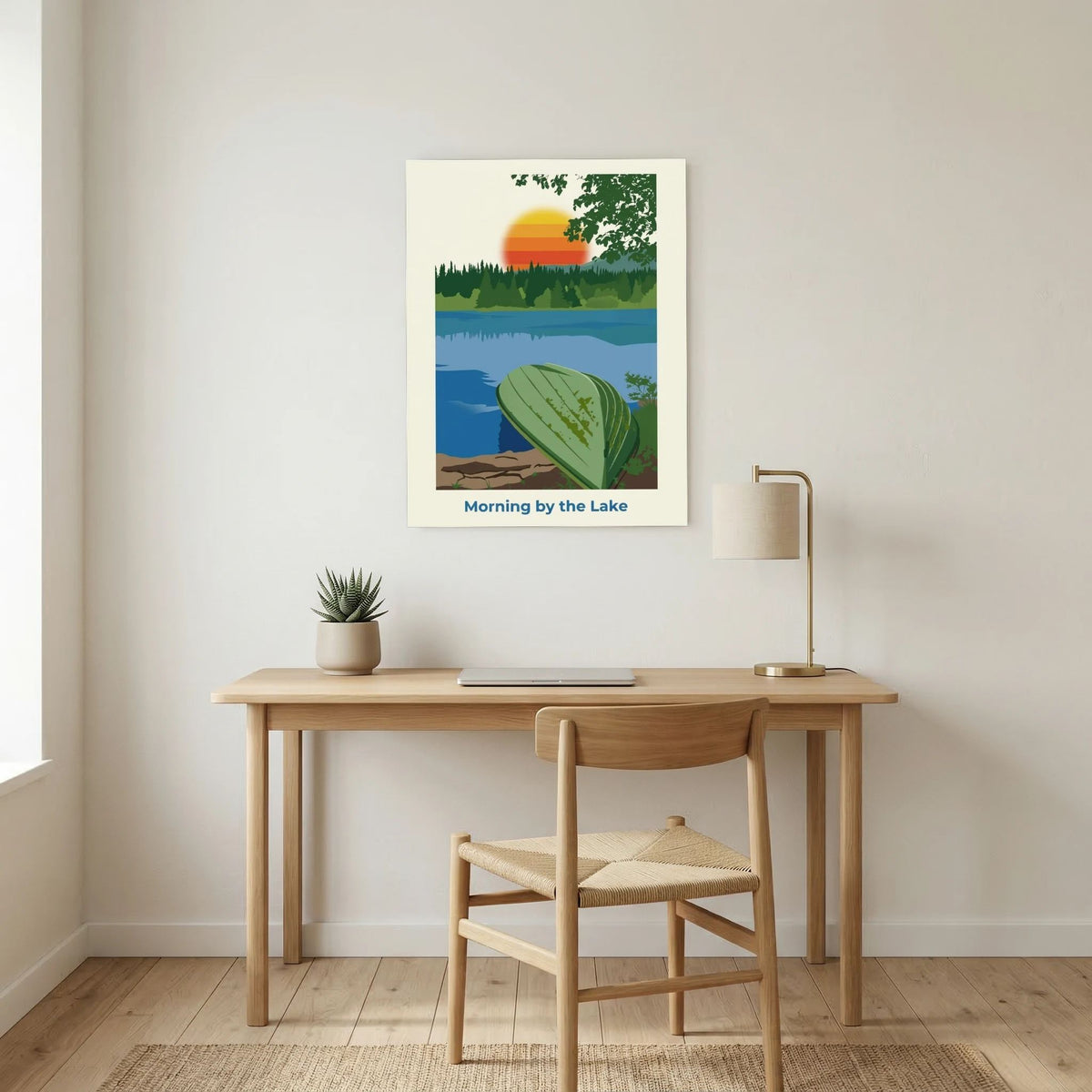 Sunrise Lake Art – Scandinavian Nature Wall Poster