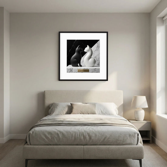 Duality – Black & White Ceramic Cats