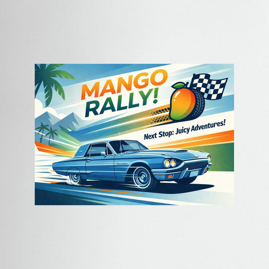 Thunderbird Retro Poster – Classic Car | Tropical Vintage Wall Decor