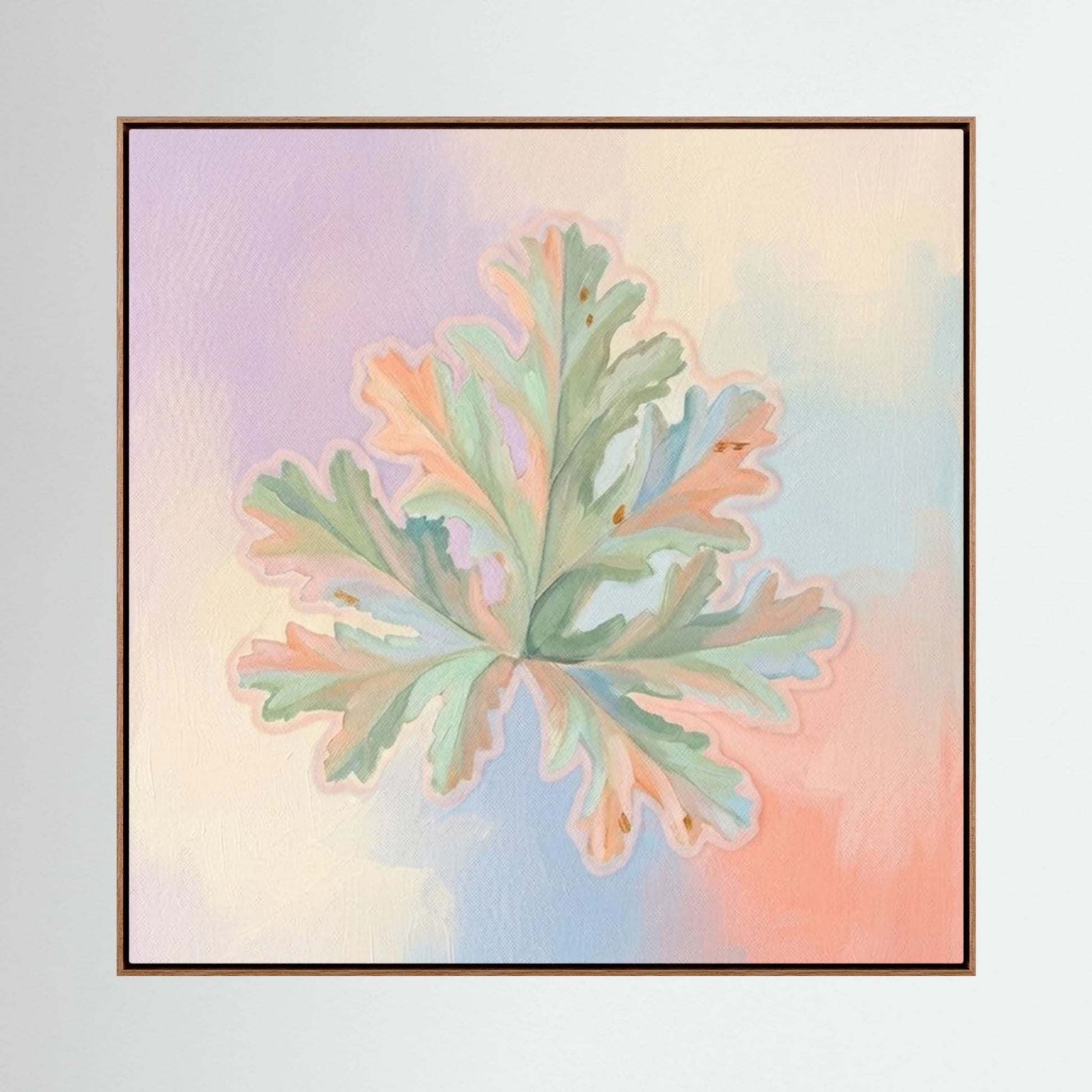 Pastel Leaf Canvas – Light Art Print