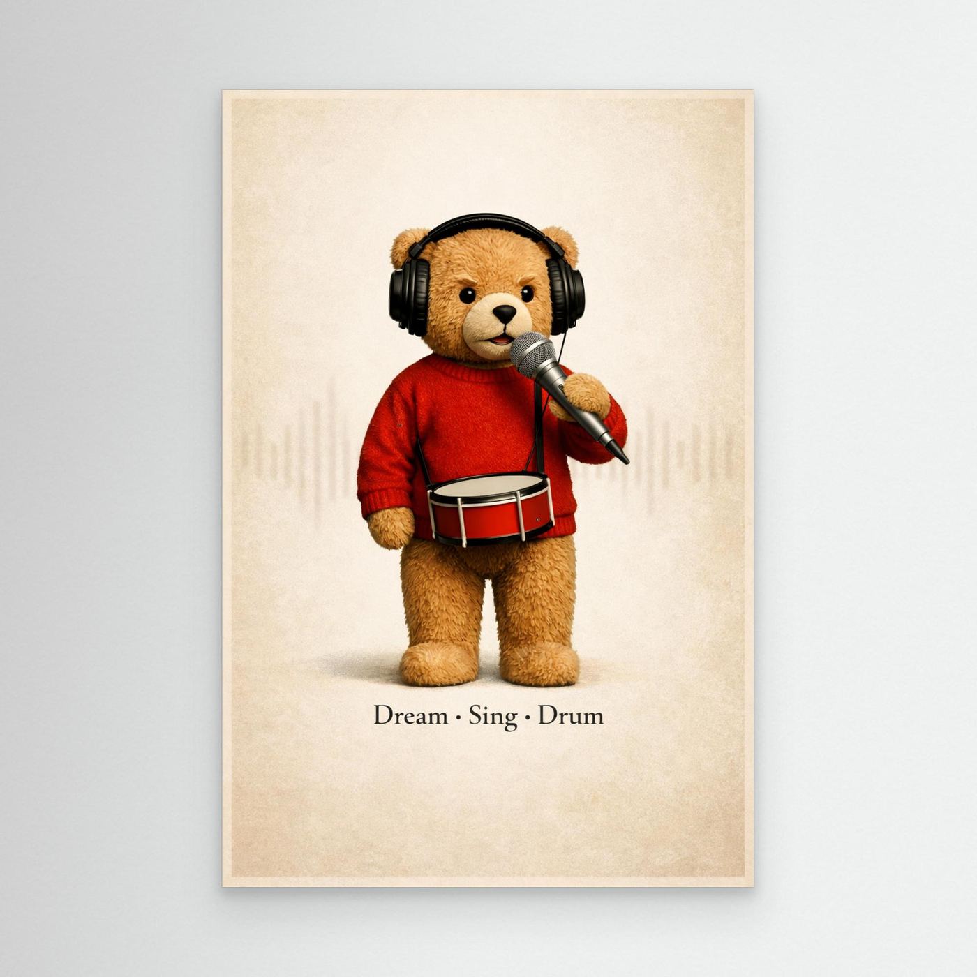 Teddy Music – Kids Canvas Print | Playroom Decor